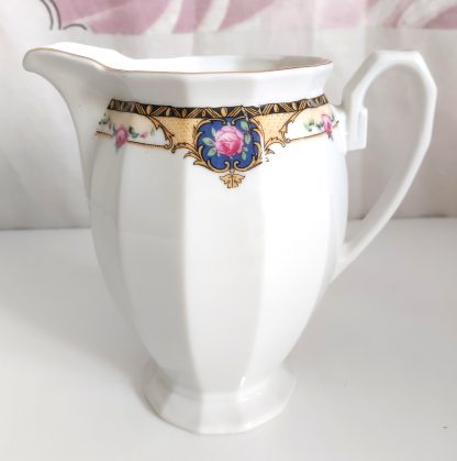 Lattiera con decoro beige e blu - vintage - immagine 3