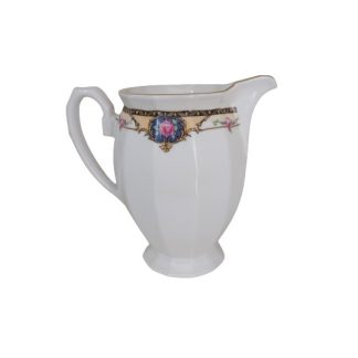 Lattiera con decoro beige e blu - vintage