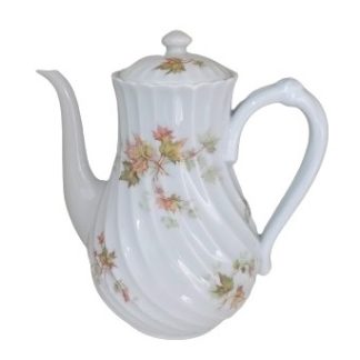 Teiera Limoges con decoro foglie - vintage