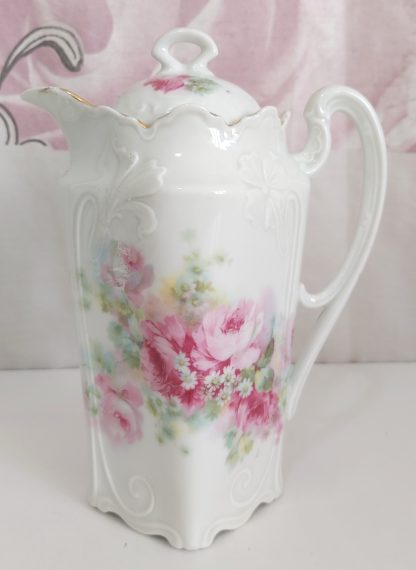 Teiera romantica con fiori rosa - vintage - immagine 2