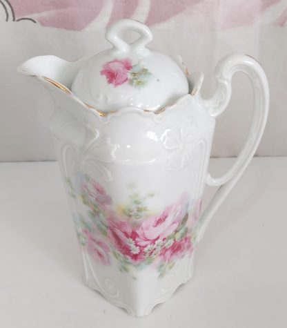 Teiera romantica con fiori rosa - vintage - immagine 3