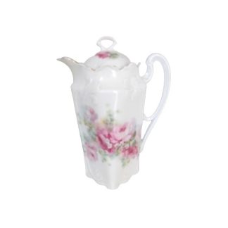Teiera romantica con fiori rosa - vintage