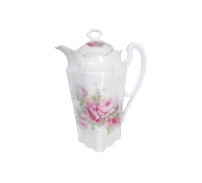 Teiera romantica con fiori rosa - vintage