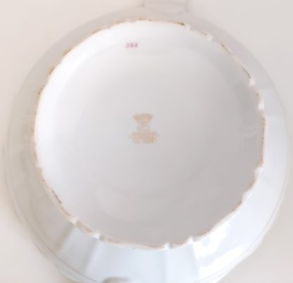 Zuppiera in porcellana bianca e oro con decoro fiori - vintage - immagine 7