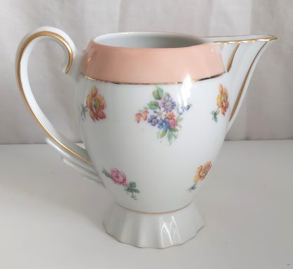 Lattiera Limoges bianca e rosa con fiori - vintage - immagine 2