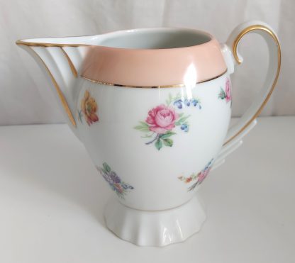 Lattiera Limoges bianca e rosa con fiori - vintage - immagine 3