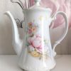 Teiera Limoges alta bianca con decoro fiori - vintage - immagine 3