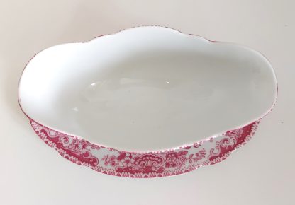 Salsiera decoro fiori e uccellini rosa - vintage - immagine 6
