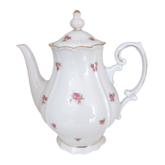 Teiera porcellana bianca con rose - vintage