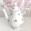 Teiera porcellana bianca con rose - vintage - immagine 4