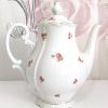 Teiera porcellana bianca con rose - vintage - immagine 2