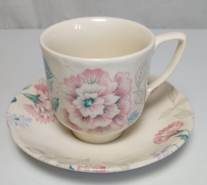 Coppia tazzine England avorio a fiori - vintage - immagine 3