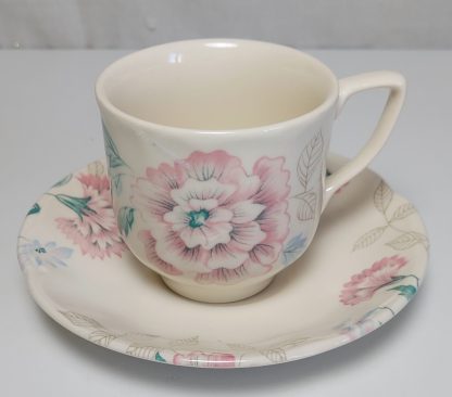 Coppia tazzine England avorio a fiori - vintage - immagine 4