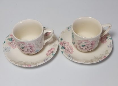 Coppia tazzine England avorio a fiori - vintage - immagine 6