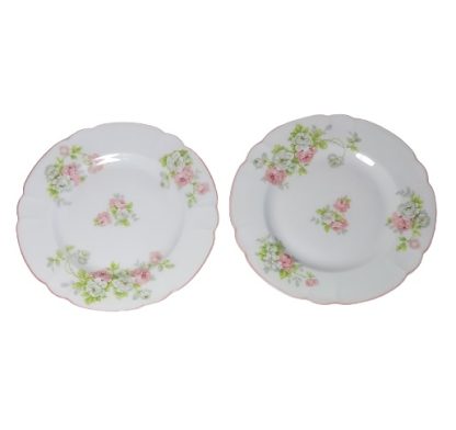 Piattini da frutta bianchi a fiori Limoges - vintage