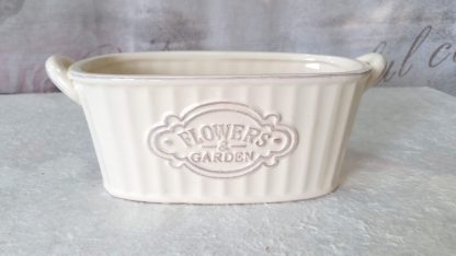 Vaso crema con scritta "Flower garden" - immagine 4