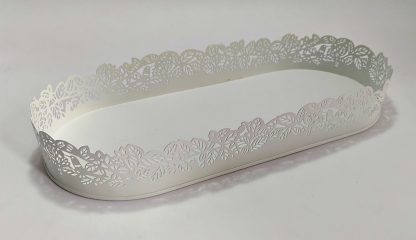 Vassoio decorativo bianco ovale - immagine 2