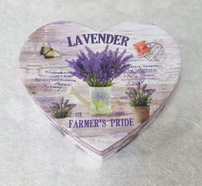 Scatola a forma di cuore disegno lavanda - immagine 2