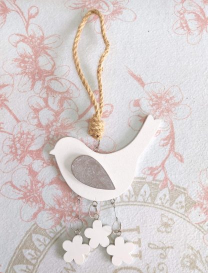 Decorazione da appendere uccellino con fiori - immagine 2