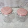 Barattoli in vetro con tappo rosa set da due pezzi - immagine 3
