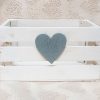 Cassetta legno bianca con cuore grigio grande - immagine 2