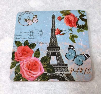 Centrotavola quadrato Eiffel con farfalle - immagine 2