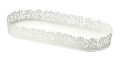 Vassoio decorativo bianco ovale - immagine 4