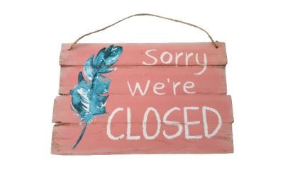Targa per porta “We are closed”