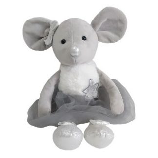 Peluche decorativo topo grigio con gonna in tulle